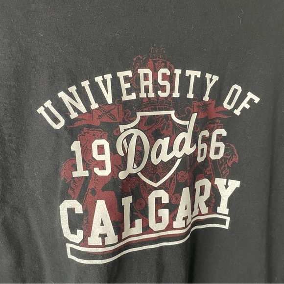 Vintage University of Calgary Long Sleeve Tshirt Tee Black Mens Size XL - Picture 5 of 7
